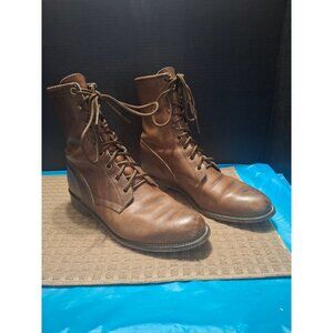 Vintage Womens Justin Brown Leather Lace-Up Boots Size 7B